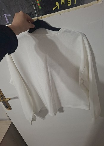 Beyaz Baskılı Kadın Sweatshirt - Görsel 3