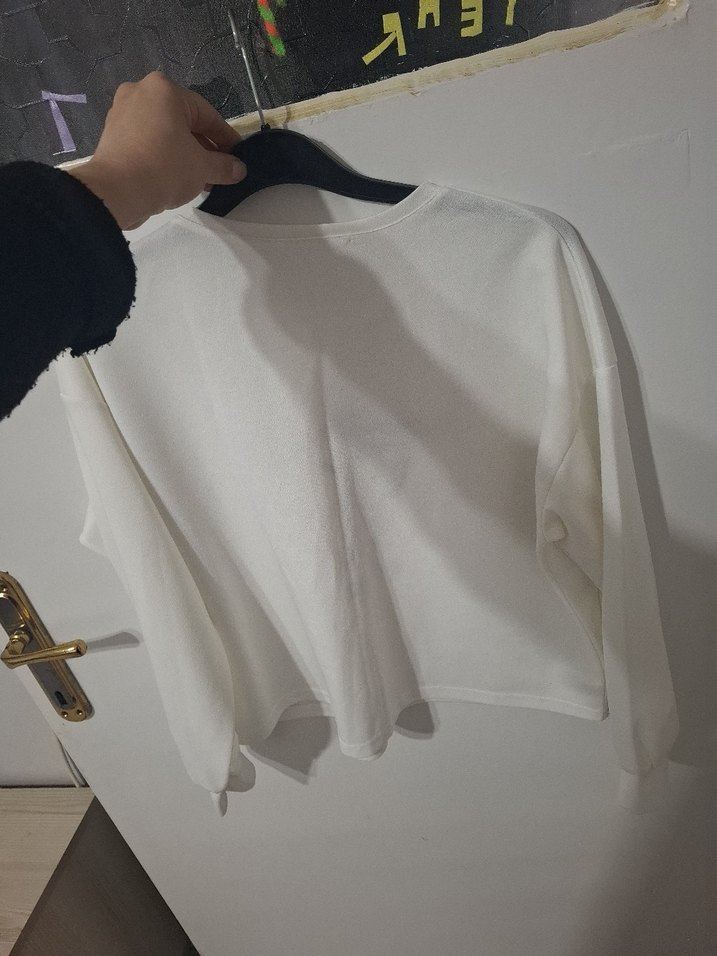 Beyaz Baskılı Kadın Sweatshirt - Görsel 3