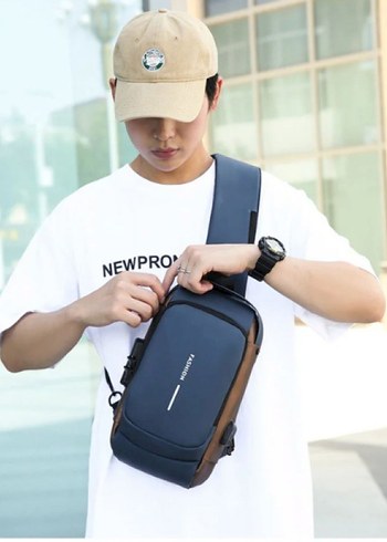 POWERBANK DESTEKLİ ERKEK ÖN GÖĞÜS ÇANTASI - Görsel 3