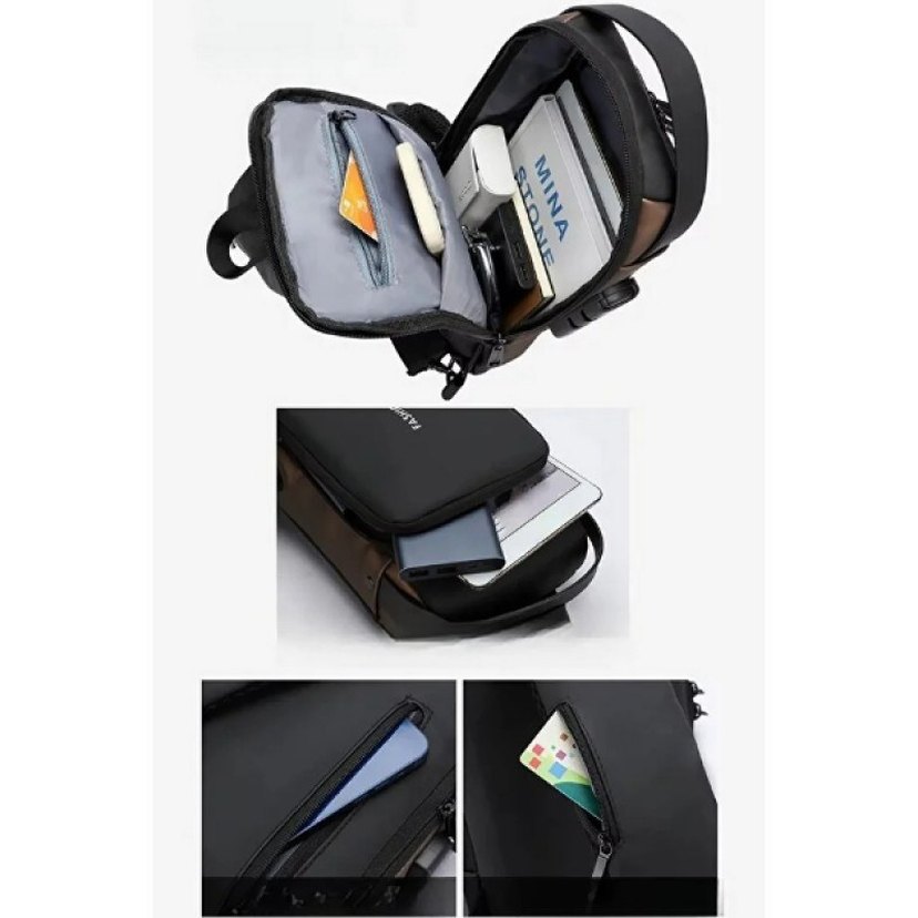 POWERBANK DESTEKLİ ERKEK ÖN GÖĞÜS ÇANTASI - Görsel 2