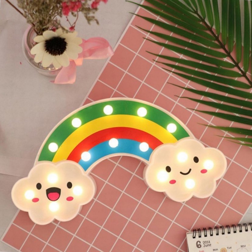 Gökkuşağı Desenli Dekoratif Gece Lambası - Görsel 2