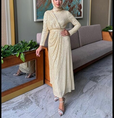 Gold tesettür abiye