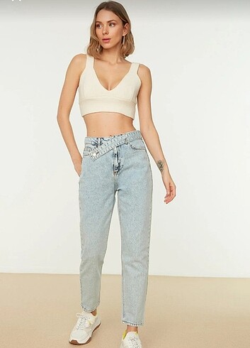 Trebdyolmilla mavi kot boyfriend jean