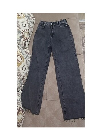 36 Beden Trendyolmilla antrasit yuksek bel 90's wide leg jeans