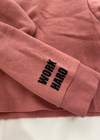 l Beden Pembe Kapüşonlu Kadın Sweatshirt