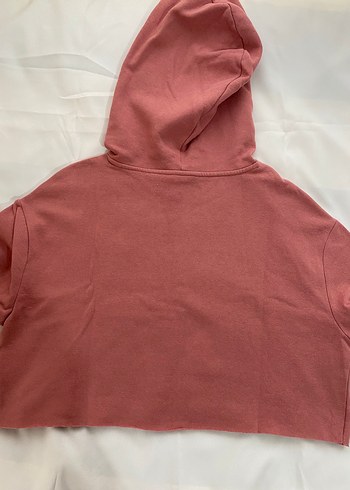 l Beden pembe Renk Pembe Kapüşonlu Kadın Sweatshirt