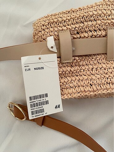  Beden camel Renk H&M Hasır Bel Çanta