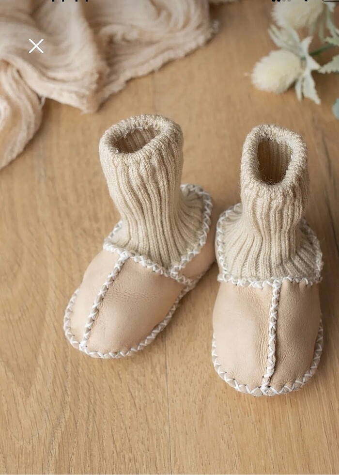 Organik deri bebek ayakkabısı patik - Görsel 2