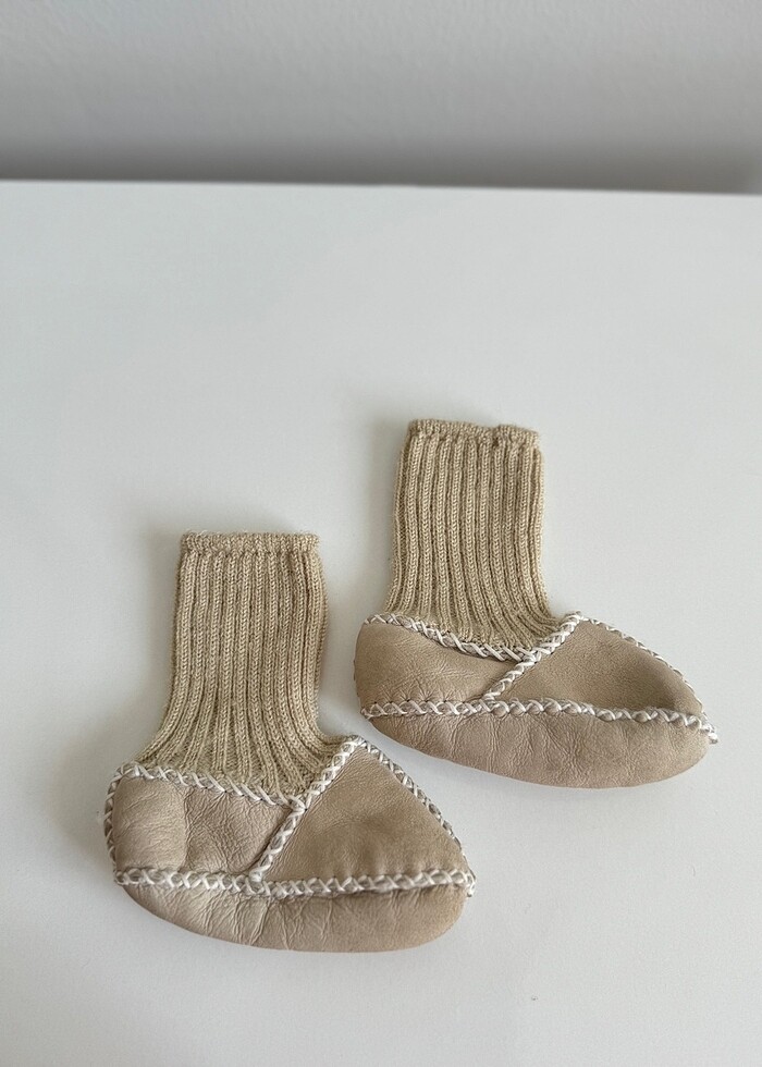 Organik deri bebek ayakkabısı patik - Görsel 5