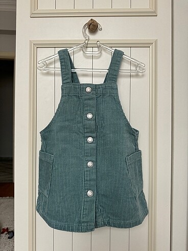 12-18 Ay Beden yeşil Renk Zara denim kadife elbise