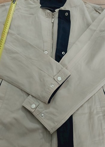 Düğmeli Bej Kısa Kollu Erkek Ceket Mont - Görsel 6