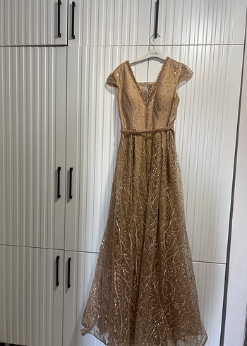 Kahverengi Payetli Bohem Kadın Elbise - Görsel 3