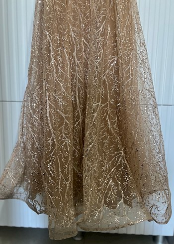 Kahverengi Payetli Bohem Kadın Elbise - Görsel 4