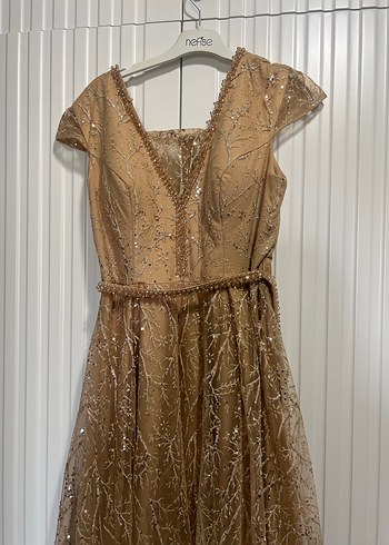 Kahverengi Payetli Bohem Kadın Elbise - Görsel 7