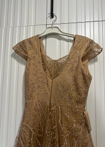 Kahverengi Payetli Bohem Kadın Elbise - Görsel 9