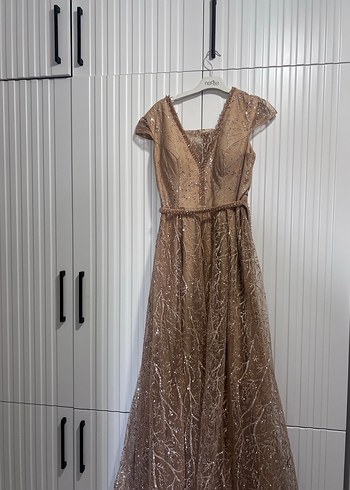 Kahverengi Payetli Bohem Kadın Elbise - Görsel 2