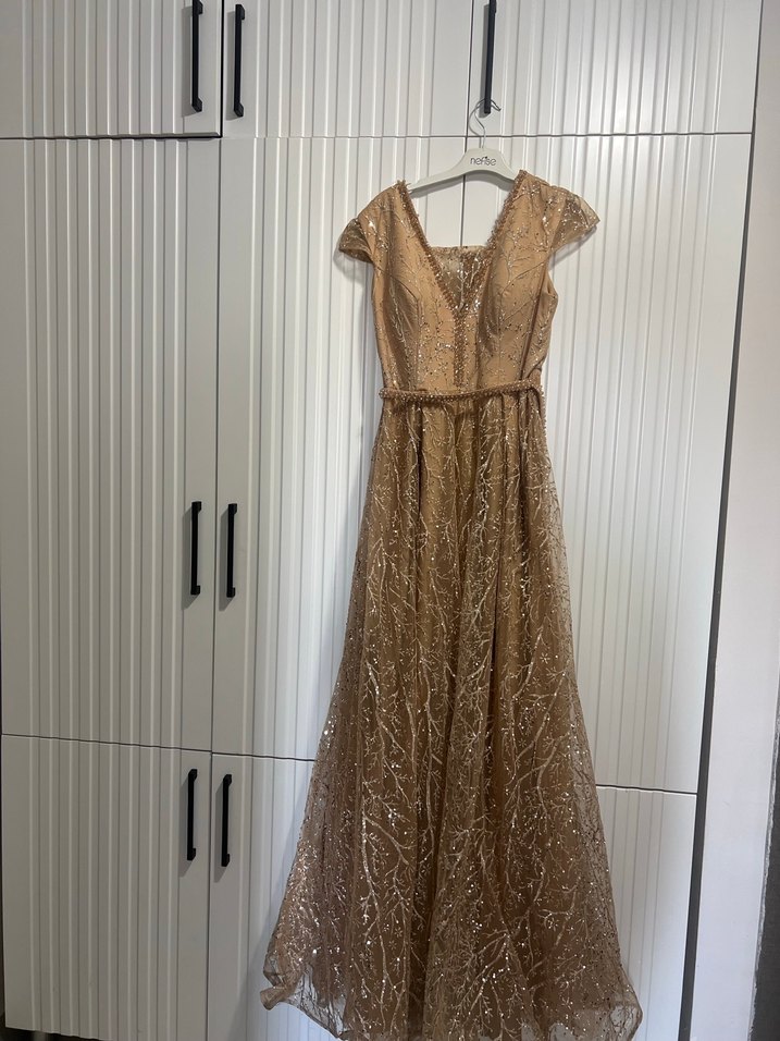 Kahverengi Payetli Bohem Kadın Elbise - Görsel 3