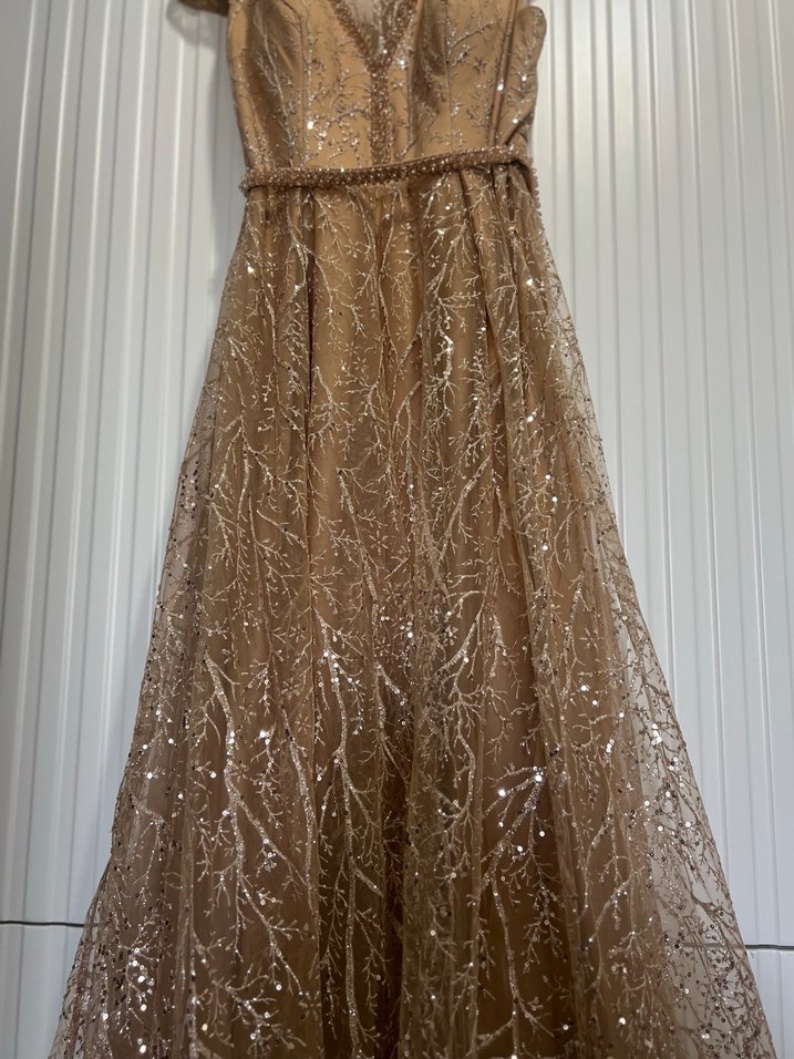 Kahverengi Payetli Bohem Kadın Elbise - Görsel 5