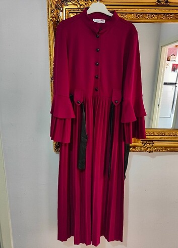 Koyu pembe elbise sıfır ürün