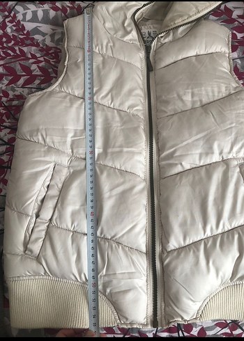 Bej Kapüşonlu Fermuarlı kız çocuk Yelek - Görsel 5