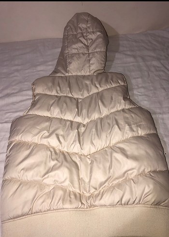 Bej Kapüşonlu Fermuarlı kız çocuk Yelek - Görsel 4