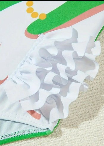 5 Yaş Beden Kuğu Desenli Kız Çocuk Mayo