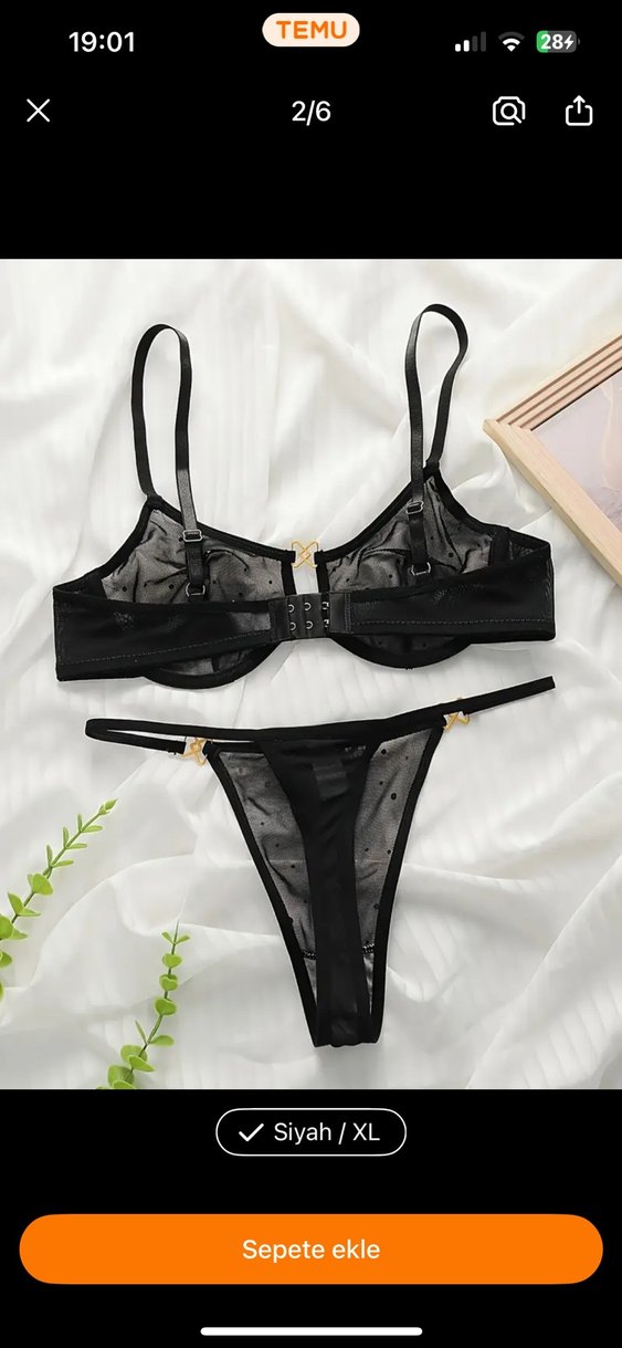 Siyah Puantiyeli Gotik Transparan Sütyen Takımı - Görsel 2
