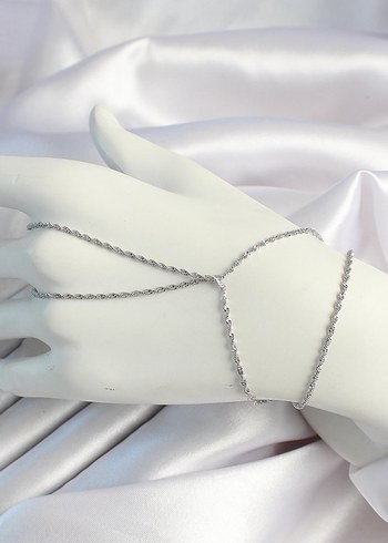 Zincir Detaylı Altın Renkli Kadın El Zinciri - Görsel 3