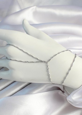 Zincir Detaylı Altın Renkli Kadın El Zinciri - Görsel 5