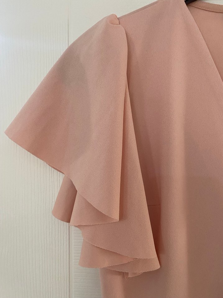 Pudra Mini V Yakalı Kadın Tulum - Görsel 3