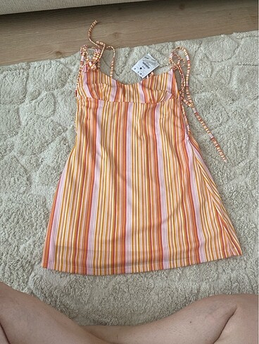 Bershka mini renkli elbise