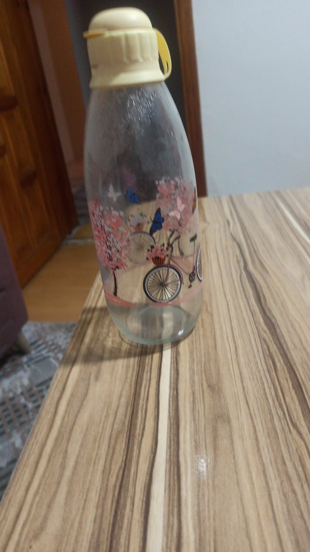 Pastel Bej Desenli Su Şişesi - Görsel 2