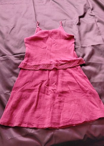 Kız Çocuk Pembe Askılı şile beziElbise - Görsel 4