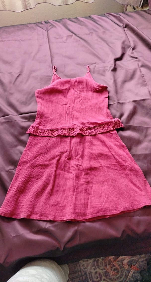 Kız Çocuk Pembe Askılı şile beziElbise - Görsel 4