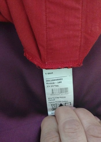 Kız Çocuk Kırmızı Baskılı Tişört - Görsel 4