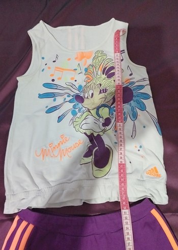 Mor Renkli Baskılı Kız Etek ve Bluz Takımı - Görsel 2