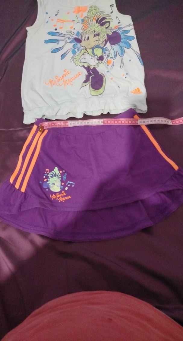 Mor Renkli Baskılı Kız Etek ve Bluz Takımı - Görsel 3