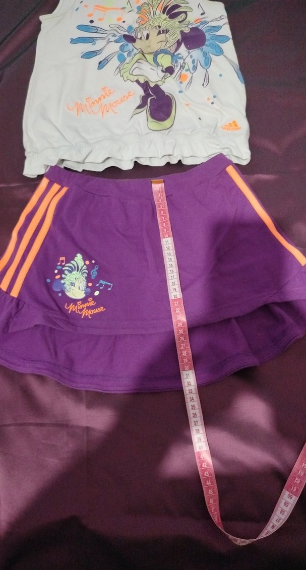 Mor Renkli Baskılı Kız Etek ve Bluz Takımı - Görsel 4