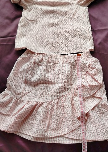 Pembe bluz Etek Volanlu takım Detaylı - Görsel 5