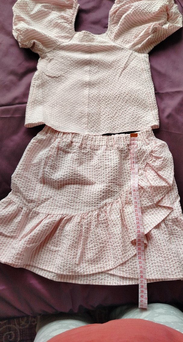 Pembe bluz Etek Volanlu takım Detaylı - Görsel 5