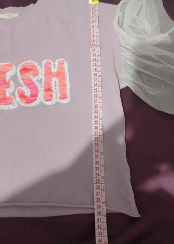 Dantel Detaylı Pembe Kız Çocuk Tişört - Görsel 4