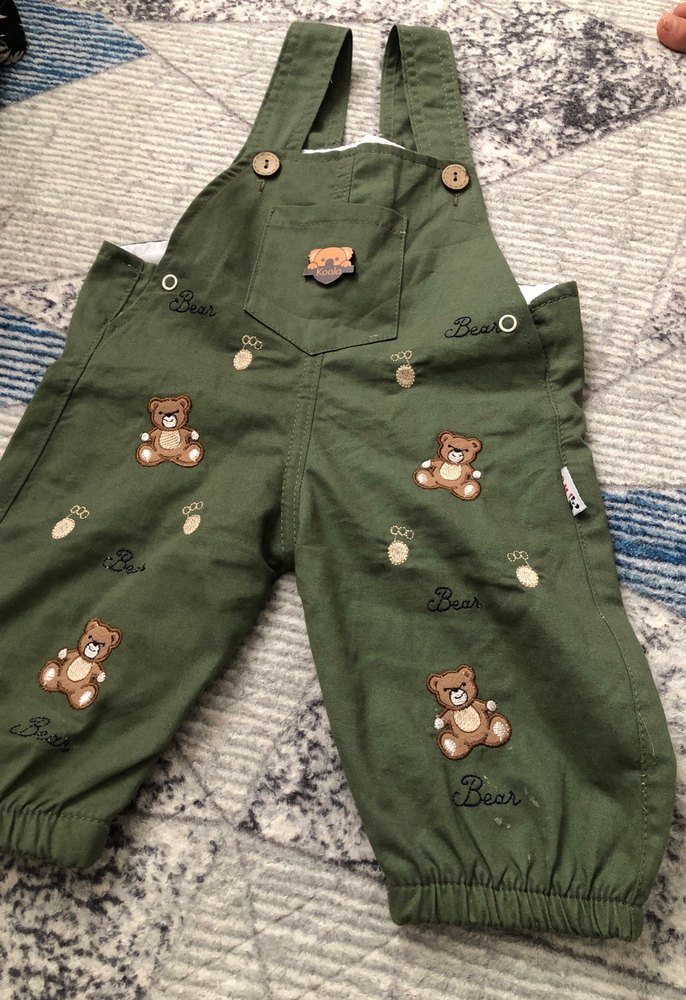 Nakışlı Yeşil Erkek Çocuk Salopet - Görsel 4