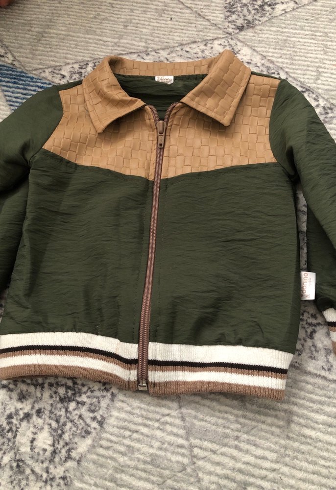 Kahverengi Haki Fermuarlı Erkek Çocuk Ceket - Görsel 4