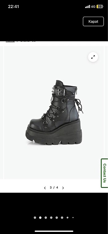 37 Beden siyah Renk demonia shaker-60 platform boots