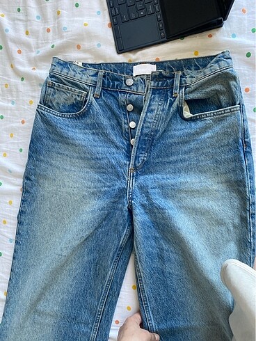 Diğer yüksek bel baggy jean