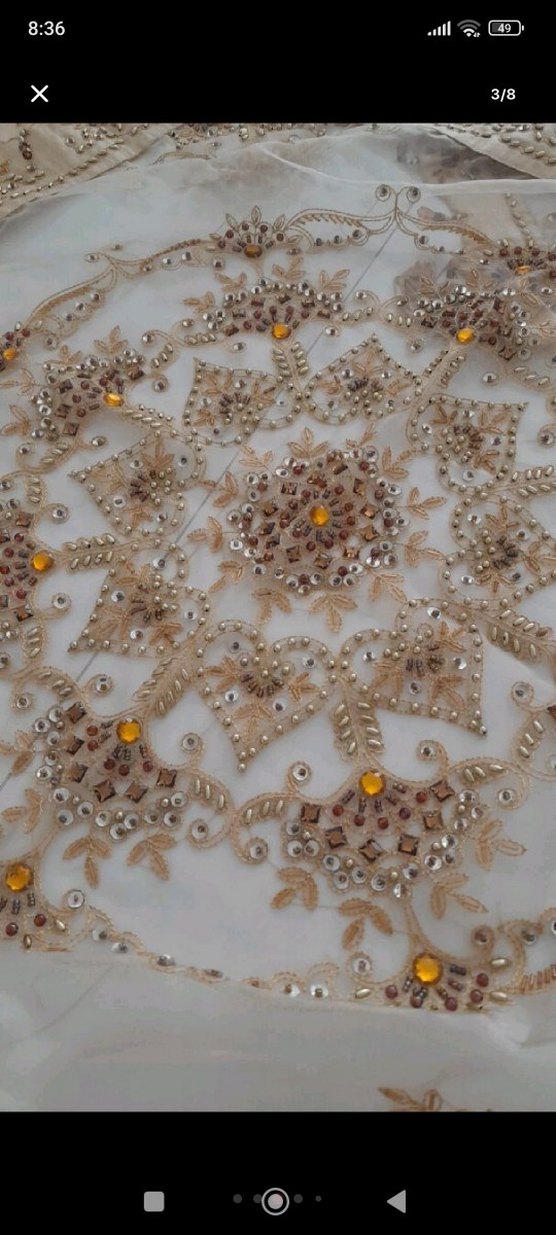 Nakışlı Bej Masa Örtüsü Seti - Görsel 3