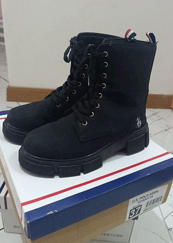 U.S Polo Assn. Polo Ralph Lauren Siyah Suet Bilek Bot