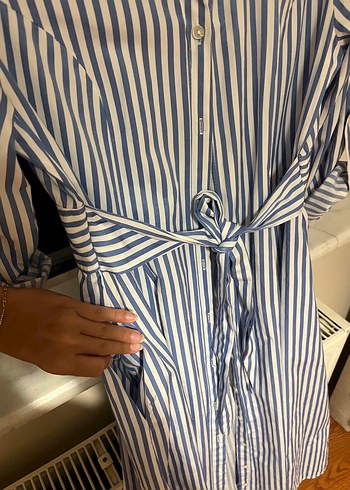 Çizgili Midi Elbise - Görsel 3