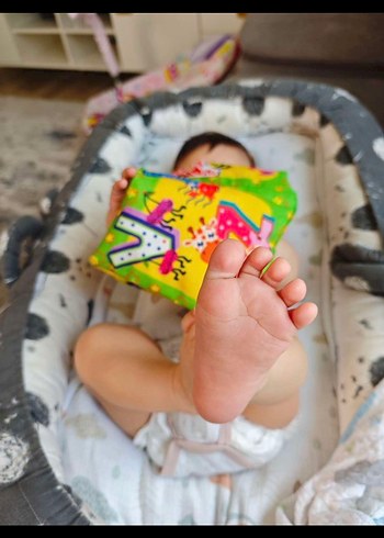 Sevi Bebe Bebek Reflü Yatağı Gri Desenli - Görsel 3