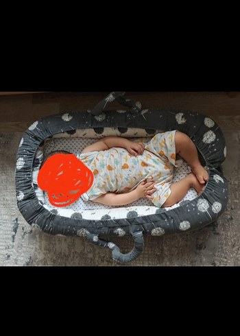 Sevi Bebe Bebek Reflü Yatağı Gri Desenli - Görsel 5